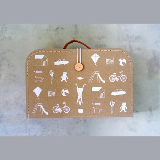 papírový kufřík hnědý